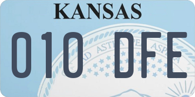 KS license plate 010DFE