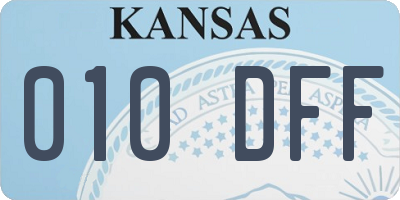 KS license plate 010DFF