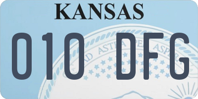 KS license plate 010DFG