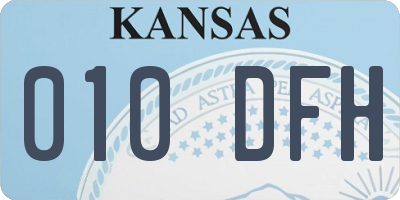 KS license plate 010DFH