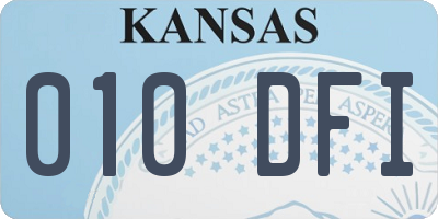 KS license plate 010DFI