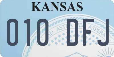 KS license plate 010DFJ