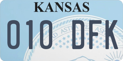 KS license plate 010DFK