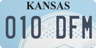 KS license plate 010DFM