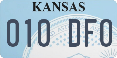 KS license plate 010DFO