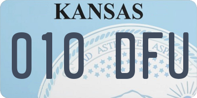 KS license plate 010DFU