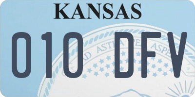 KS license plate 010DFV