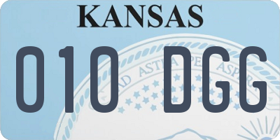 KS license plate 010DGG