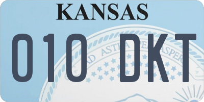 KS license plate 010DKT