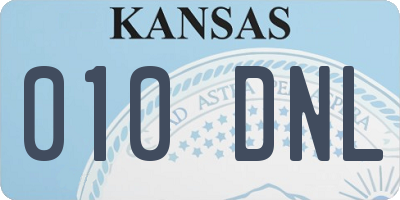 KS license plate 010DNL