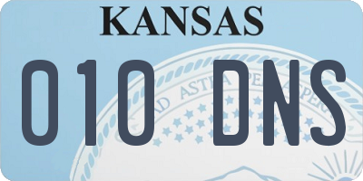 KS license plate 010DNS