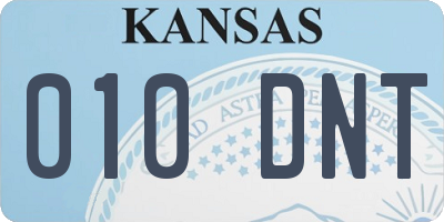 KS license plate 010DNT