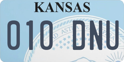 KS license plate 010DNU