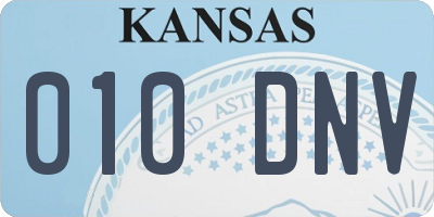 KS license plate 010DNV