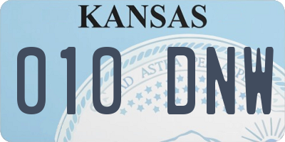 KS license plate 010DNW