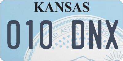 KS license plate 010DNX