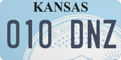 KS license plate 010DNZ