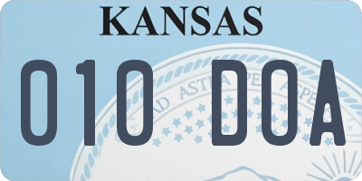 KS license plate 010DOA