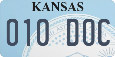 KS license plate 010DOC