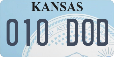KS license plate 010DOD