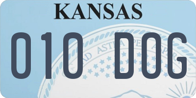 KS license plate 010DOG
