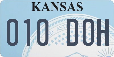 KS license plate 010DOH