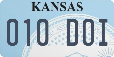 KS license plate 010DOI