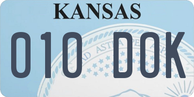 KS license plate 010DOK