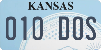 KS license plate 010DOS