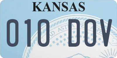 KS license plate 010DOV