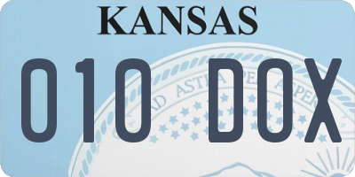 KS license plate 010DOX