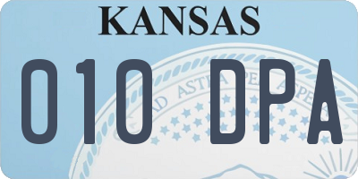 KS license plate 010DPA