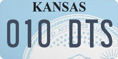 KS license plate 010DTS