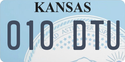 KS license plate 010DTU