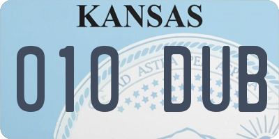 KS license plate 010DUB