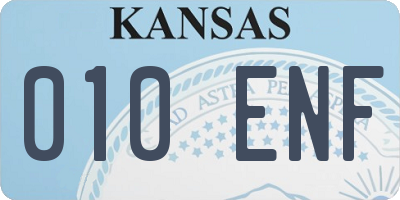 KS license plate 010ENF