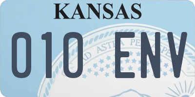KS license plate 010ENV