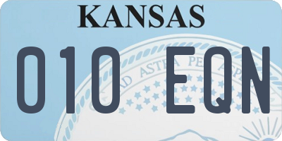 KS license plate 010EQN