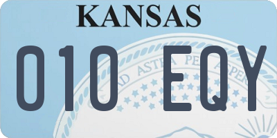 KS license plate 010EQY