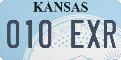 KS license plate 010EXR