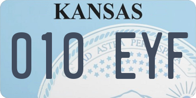 KS license plate 010EYF