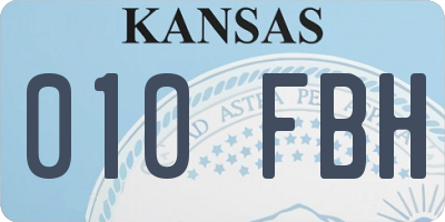 KS license plate 010FBH
