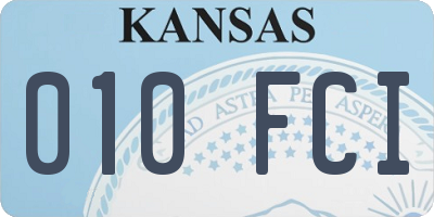 KS license plate 010FCI