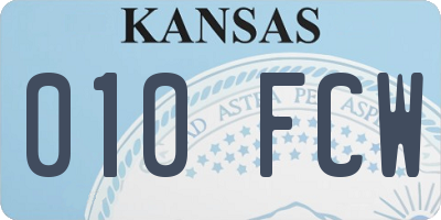 KS license plate 010FCW
