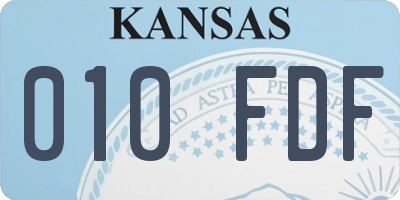 KS license plate 010FDF
