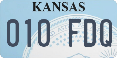 KS license plate 010FDQ