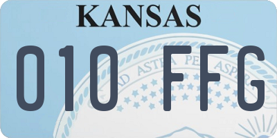 KS license plate 010FFG