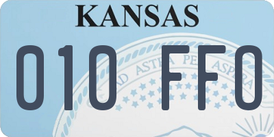 KS license plate 010FFO