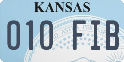 KS license plate 010FIB