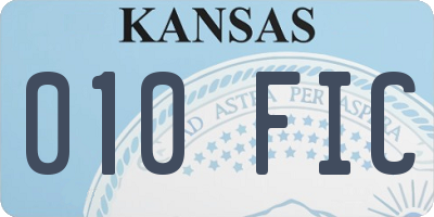 KS license plate 010FIC